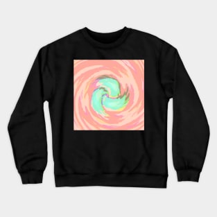 Twirl of Crystal Lines Of Pastel Orange and Green Crewneck Sweatshirt